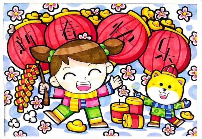 新年图画 过新年的图画