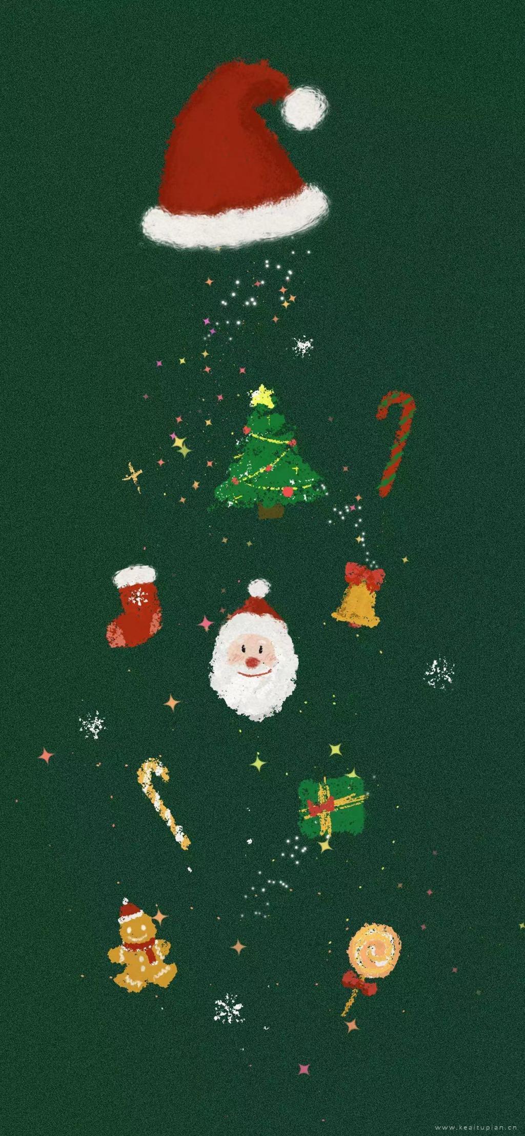 2021精选圣诞节手绘的手机壁纸图片