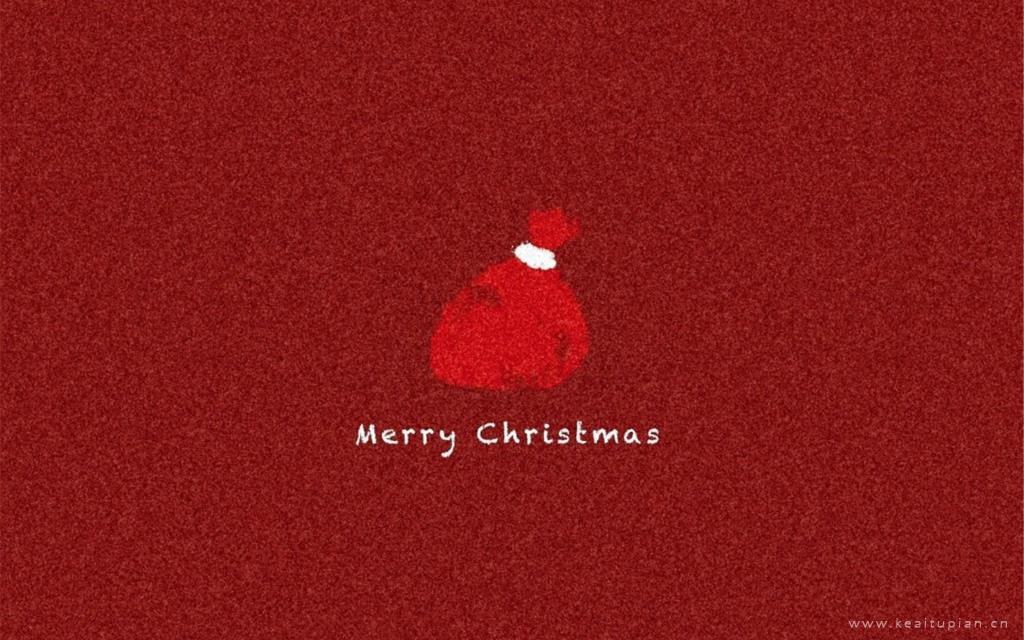 2021圣诞节元素精选简约红色背景个性创意桌面图片