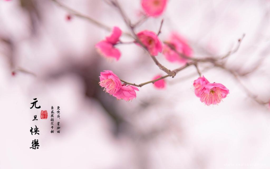 元旦快乐唯美风景背景壁纸图片