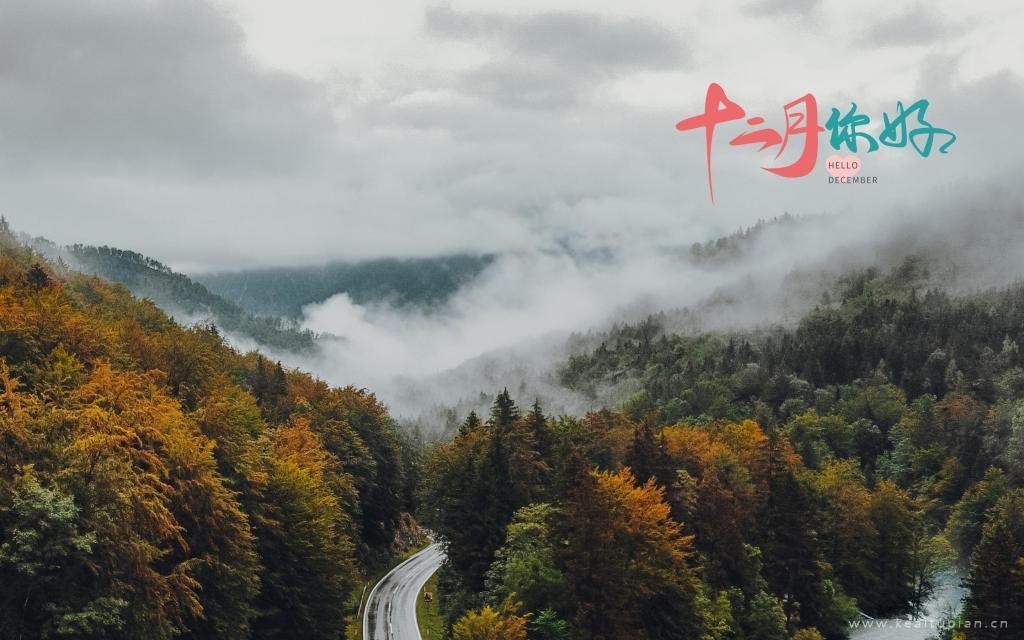 冬天的山林风景电脑桌面图片十二月你好