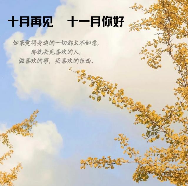 2021清新朋友圈图片|十月再见，十一月你好配图