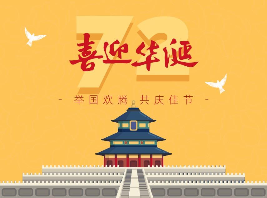 2021最新国庆庆祝海报壁纸图片|恭贺祖国72周年快乐