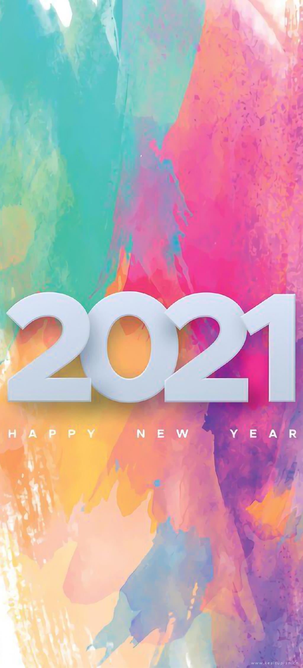 2021新年精选清新创意水彩背景图片