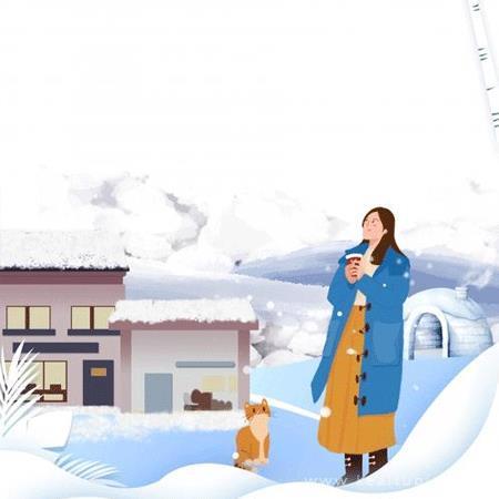 二十四节气小雪精选简单小清新插画图片
