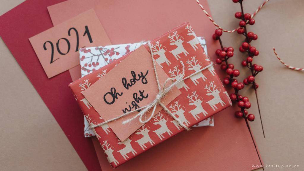 2021最新新年创意简约手写英文卡片图片