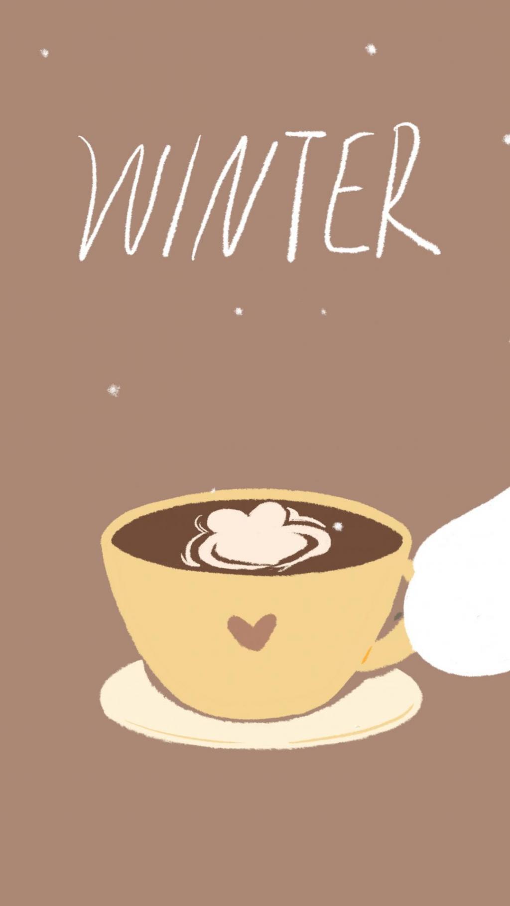 冬季暖暖的咖啡温暖可爱动漫简约图片