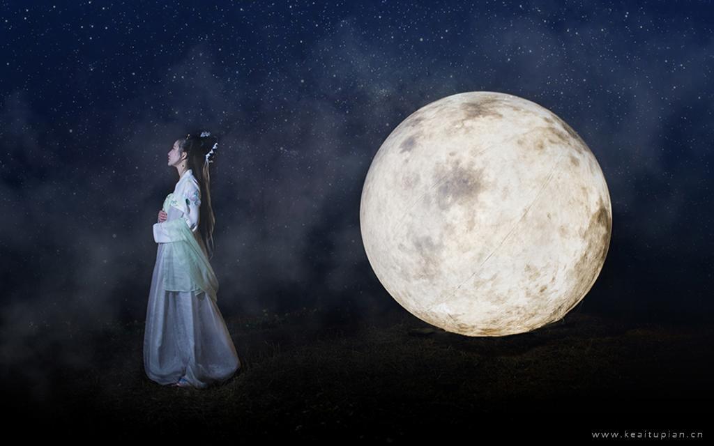 嫦娥奔月唯美古风中秋节朋友圈图片