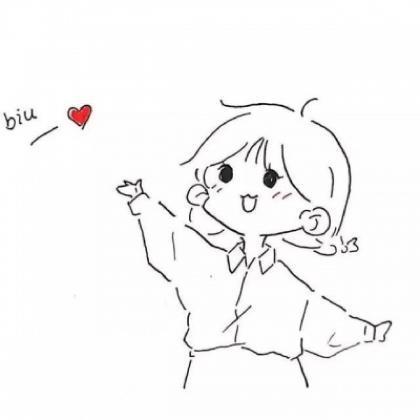 简笔画情侣图像 简单情侣简笔画