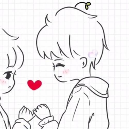 简笔画情侣图像 简单情侣简笔画