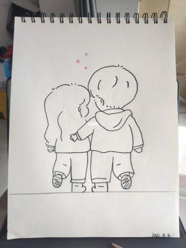 简笔画情侣图像 简单情侣简笔画
