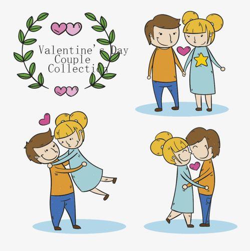 卡通情侣矢量图 高清矢量卡通图案图片