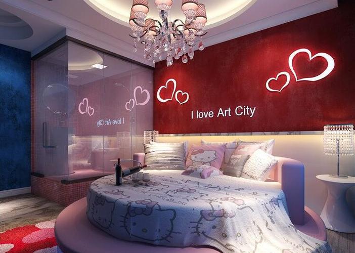 情侣酒店效果图 酒店情侣房布置图片大全