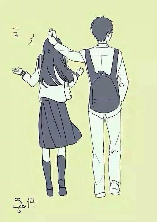 背影图片情侣卡通图片 情侣图片大全背影