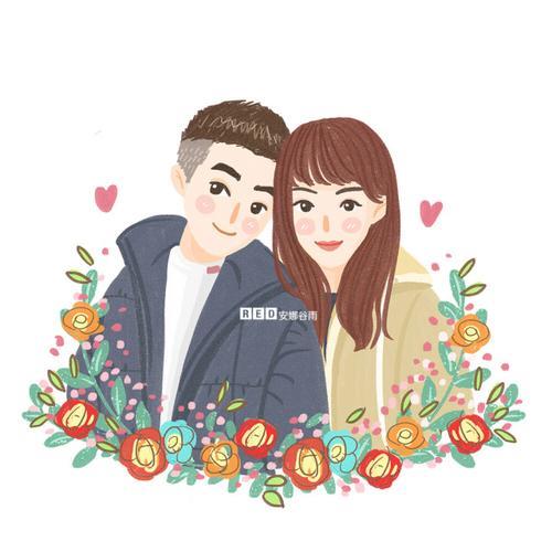 手绘情侣图像 手绘男女情侣图片简单