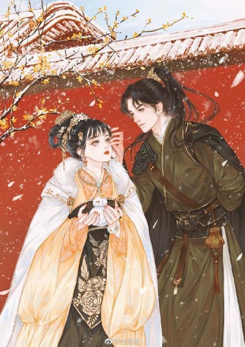 古风情侣动漫图片 古风双人动漫图片情侣图片