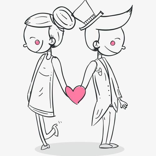 简笔画图片情侣 简笔画情侣简单
