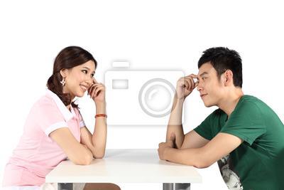 面对面情侣图片 情侣面对面相望的图片