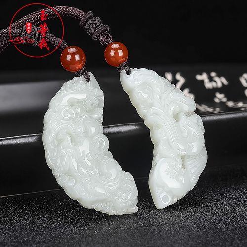 情侣和田玉吊坠图片 情侣玉佩吊坠图片