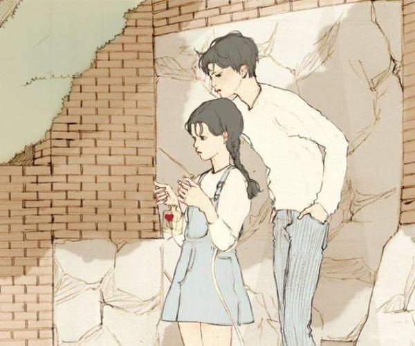 情侣插画手绘图片唯美 情侣手绘画图片大全