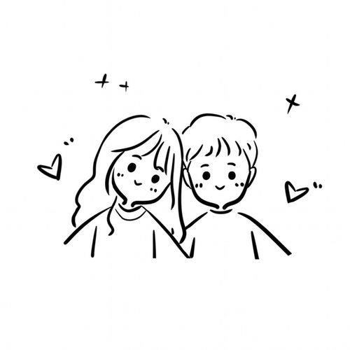 情侣简笔画图片可爱 好看的情侣简笔画