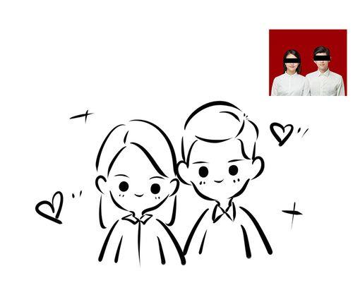情侣简笔画图片可爱 好看的情侣简笔画