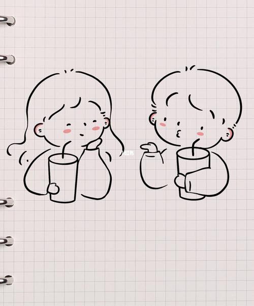 情侣简笔画图片可爱 好看的情侣简笔画