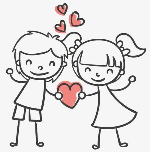 情侣线描画图片大全 线描情侣头像