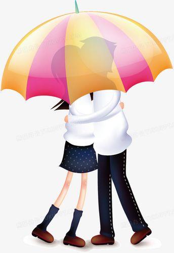 情侣雨伞图片 情侣雨中撑伞的图片