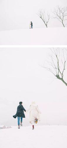 雪情侣图片 雪景情侣图片唯美图片