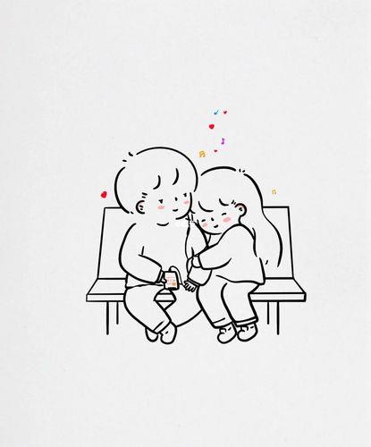 简画情侣图片大全图片 简笔画情侣图