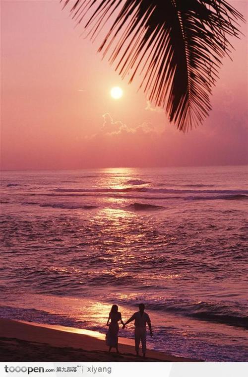 沙滩情侣图片 情侣沙滩拍照姿势大全图片