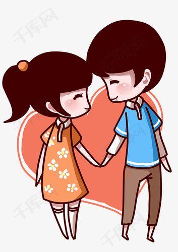 小情侣漫画图片 漫画情侣简单可爱图片