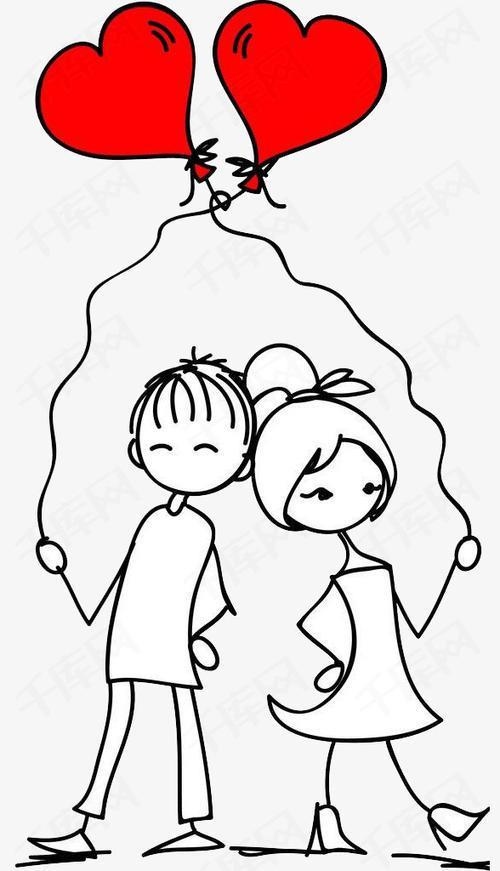 情侣卡通图案简笔画 情侣简笔画图片