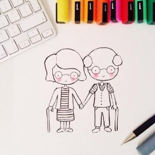 情侣卡通图案简笔画 情侣简笔画图片