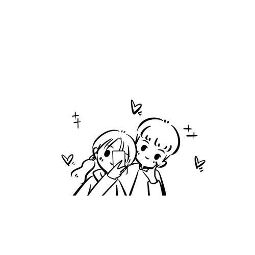 简笔画情侣图片大全 情侣简笔画图片大全可爱高清