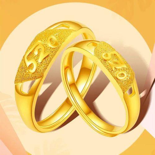 金戒指情侣款式图片 个性黄金戒指款式图片