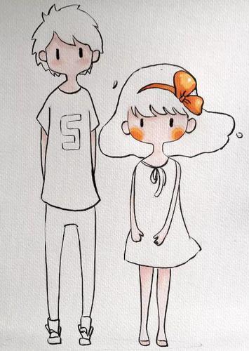 情侣图片绘画 情侣画画图片大全集简单