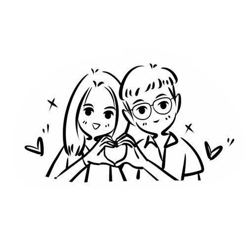 情侣小图片简笔画 情侣图片恋爱简笔画图片