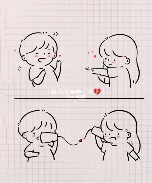 情侣简笔画图 情侣简笔画大全