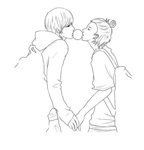 情侣简笔画图 情侣简笔画大全