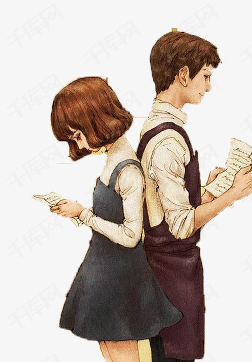 背靠背的情侣图片 背靠着背的情侣图片