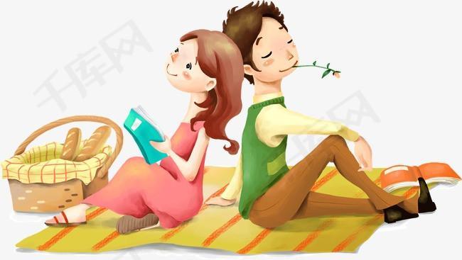 背靠背的情侣图片 背靠着背的情侣图片