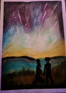 情侣水粉画图片大全 浪漫水粉画图片