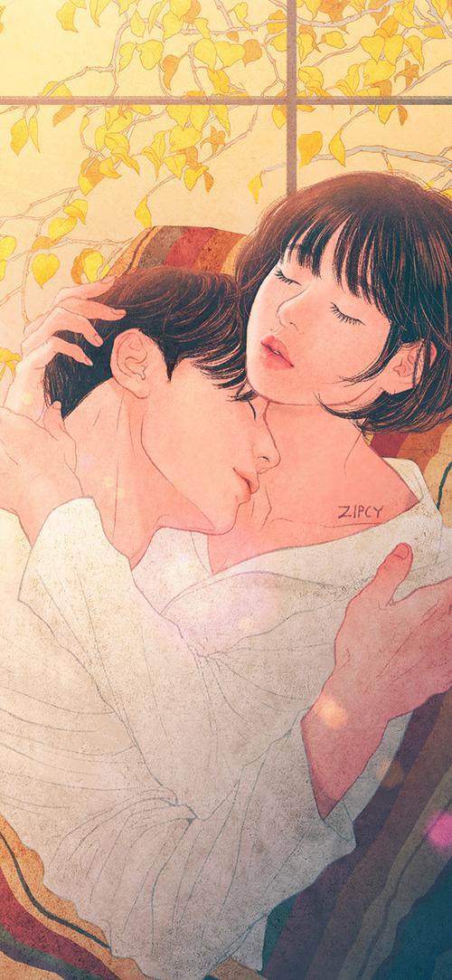 动漫情侣拥抱图片唯美 情侣头像男女拥抱图片动漫