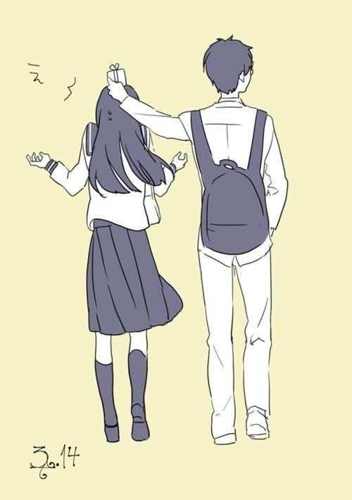 情侣卡通漫画图片 情侣的卡通图片