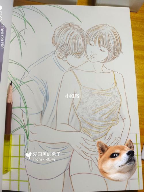 情侣彩铅画图片大全 彩铅手绘情侣头像图片