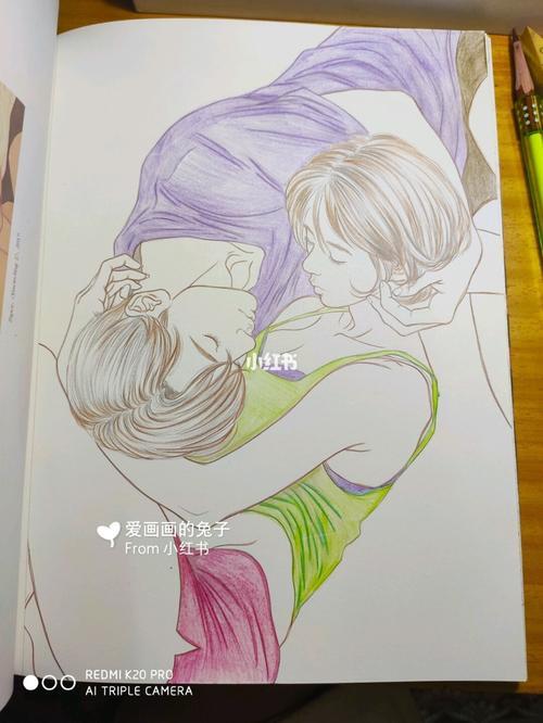 情侣彩铅画图片大全 彩铅手绘情侣头像图片