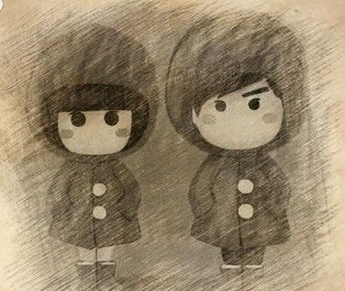 情侣彩铅画图片大全 彩铅手绘情侣头像图片