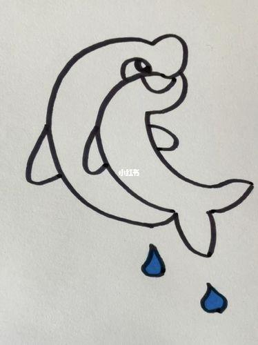 海豚图片手绘简笔画情侣人物 海豚的简笔画图片大全可爱图片